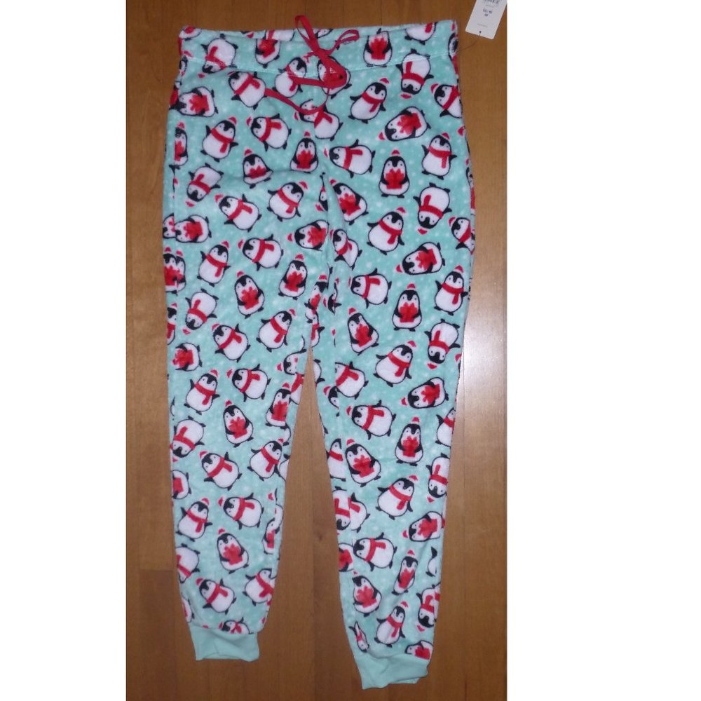 Womens Secret Treasures Super Minky Sleep Pajama Pants Size Med 8/10 Penguins NW